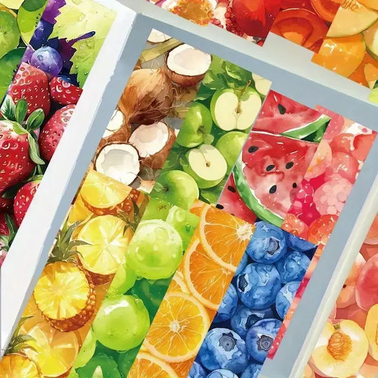 Set 30 Cardboard Bookmarks Book Lovers Fruit Design Multicolored Red 15 Pieces