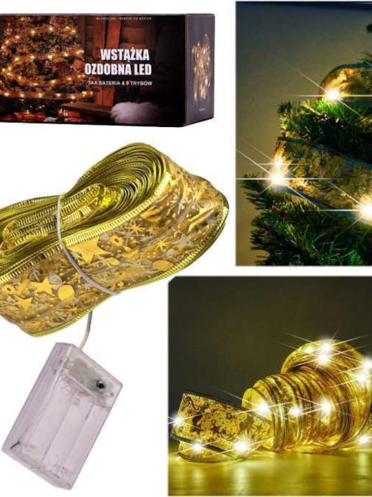 Crăciun Panglică Iluminată Alb 14x7cm 1buc