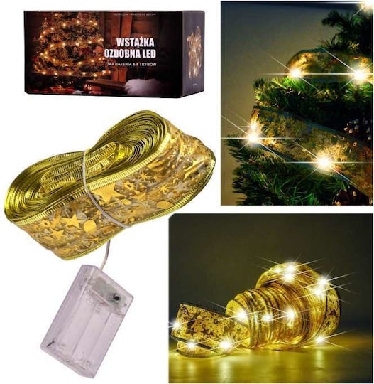 Crăciun Panglică Iluminată Alb 14x7cm 1buc