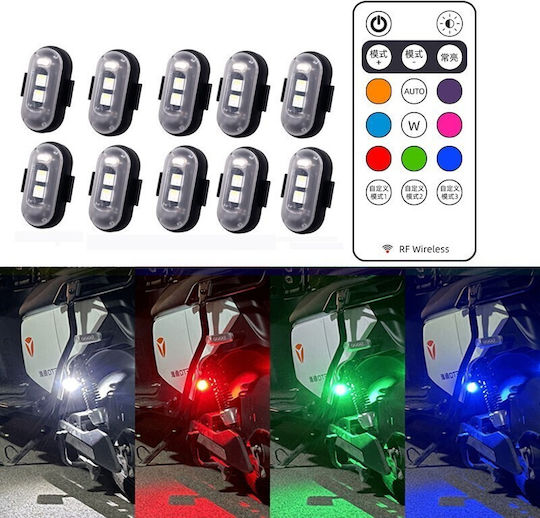 LED Wiederaufladbare Stroboskoplichter Fernbedienung RGBW Drohnen Boote Motorräder Autos 10 Stück TC-203