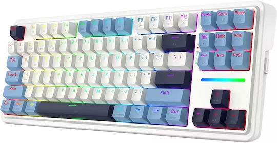 Redragon Antonium Pro Leopard Ασύρματο Gaming Μηχανικό Πληκτρολόγιο Tenkeyless με RGB φωτισμό (Αγγλικό US) Λευκό