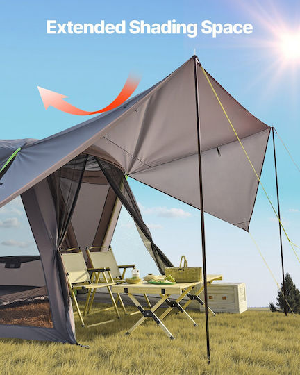Vevor Σκηνή Camping Αυτοκινήτου Γκρι με Διπλό Πανί 3 Εποχών για 8 Άτομα 305x310x230εκ.