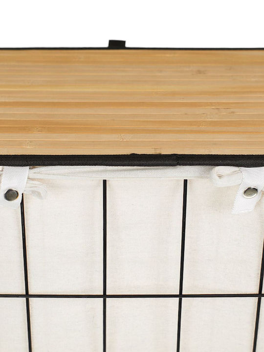 Wäschekorb Bamboo 72l mit Deckel 40x30x60cm Beige