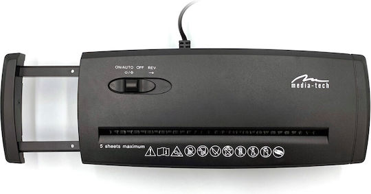 Media-Tech Καταστροφέας Εγγράφων και CD Strip Cut 5 Φύλλων με Κάδο 7lt