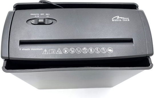 Media-Tech Καταστροφέας Εγγράφων και CD Strip Cut 5 Φύλλων με Κάδο 7lt