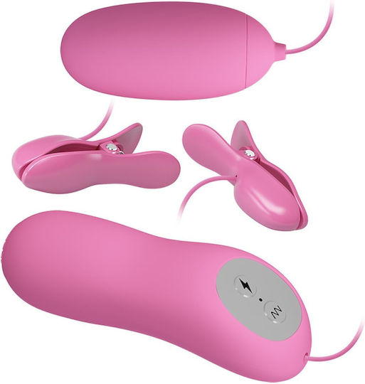 Pretty Love Electric Shock and Vibro Bullets pentru Electro-stimulare în Culoare Roz