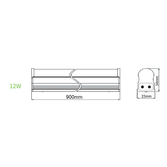 Aca Under-Cabinet LED Light 12W Warm White with Switch 90cm