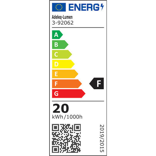 Adeleq Under-Cabinet LED Light 20W Warm White L120xD2.2xH3.5cm