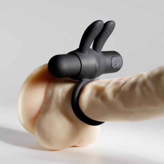 Crushious Wonka Rechargeable Vibrating Cock Ring Black 7.8cm 10 Speeds