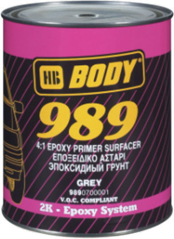 HB Body 989 4:1 Epoxy Primer Εποξικό Αστάρι Δύο Συστατικών με Αντισκωριακές Ιδιότητες Γκρι Suitable for Metal / Non-Ferrous Metals 1lt