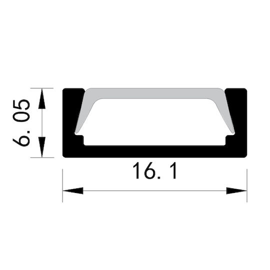 Eurolamp În aer liber Profil din Aluminiu pentru Bandă LED 200x1.5x0.6cm.