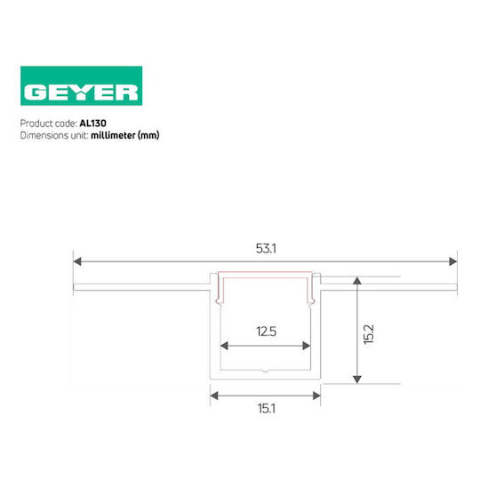Geyer Gemauert Aluminiumprofil für LED-Streifen