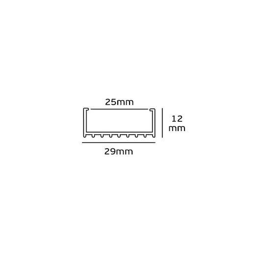 VK Lighting Χωνευτό Προφίλ Αλουμινίου Ταινίας LED 200x2.9x1.2εκ.