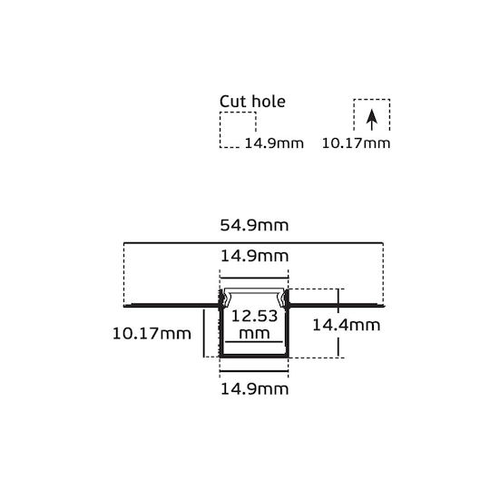 VK Lighting Set 2buc Îngropate Profil din Aluminiu pentru Benzi LED 200cm.
