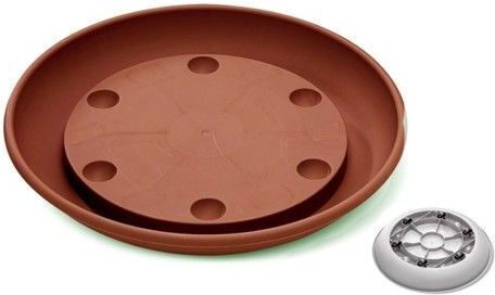Atmosphera Terracotta Πιάτο Γλάστρας Πλαστικό Τερακότα Με Ρόδες 30x30εκ.