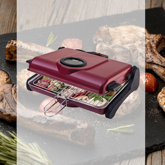 Primo Tabletop Electric Grill Aluminium Grill 1200W with Lid 34cmx25cmcm