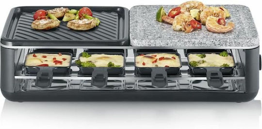 Severin Tabletop Grătar Electric Raclette Placă Netedă și Striată 1300W cu Termostat Reglabil