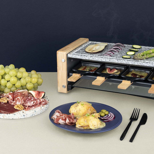 HKoenig Επιτραπέζια Ηλεκτρική Ψησταριά Raclette Λείας Πλάκας 1200W 47.7x22.7εκ.