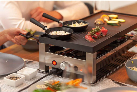 Solis Tabletop Grătar Electric Raclette Placă cu Grătar și Netedă 1400W cu Termostat Reglabil 56.5bucx27.5buccm