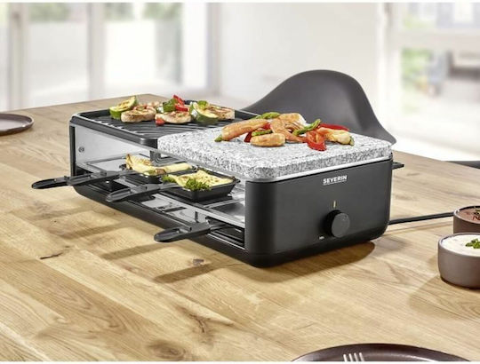 Severin Tabletop Grătar Electric Raclette Placă Netedă și Striată 1300W cu Termostat Reglabil