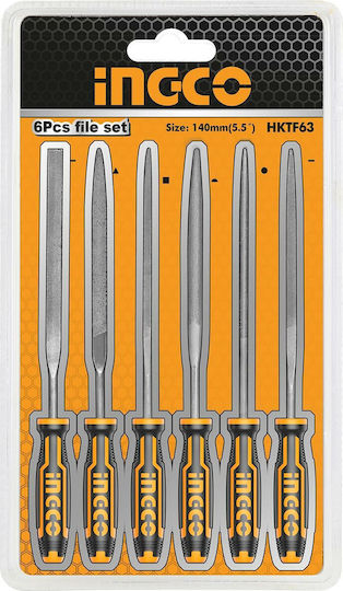 Ingco HKTF63 Set of Files with Handle 6pcs