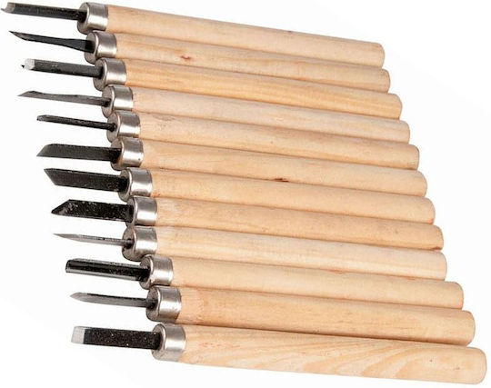 ABC Meißel mit Gespitzt Klinge mit Hölzernes Griff Set 10Stück