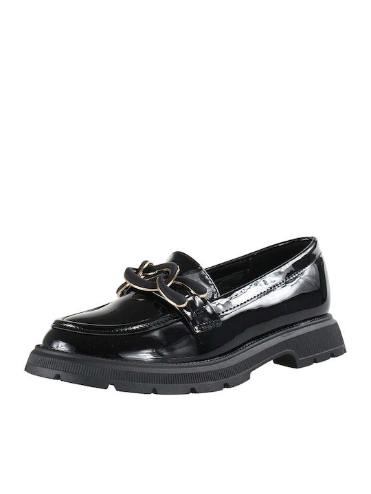Patent Leather Moccasins Black