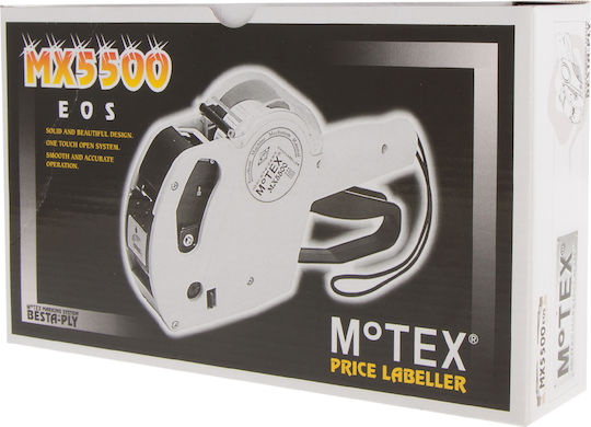 Motex MX-5500 Mechanical Handheld Label Maker 1 Row in Black Color