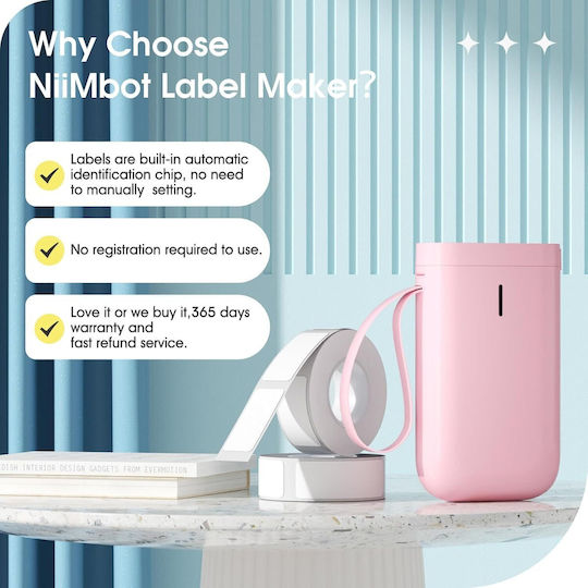 Niimbot D11 Electronic Handheld Label Maker 1 Row in Pink Color