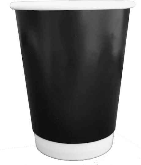 Intertan Disposable Cup Paper Black 240ml 25pcs