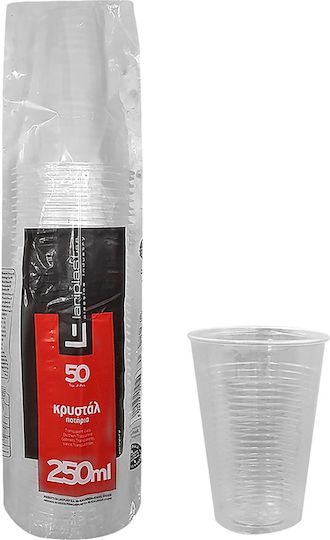 Lariplast Ποτήρι μιας Χρήσης Πλαστικό Διάφανο 250ml 50τμχ