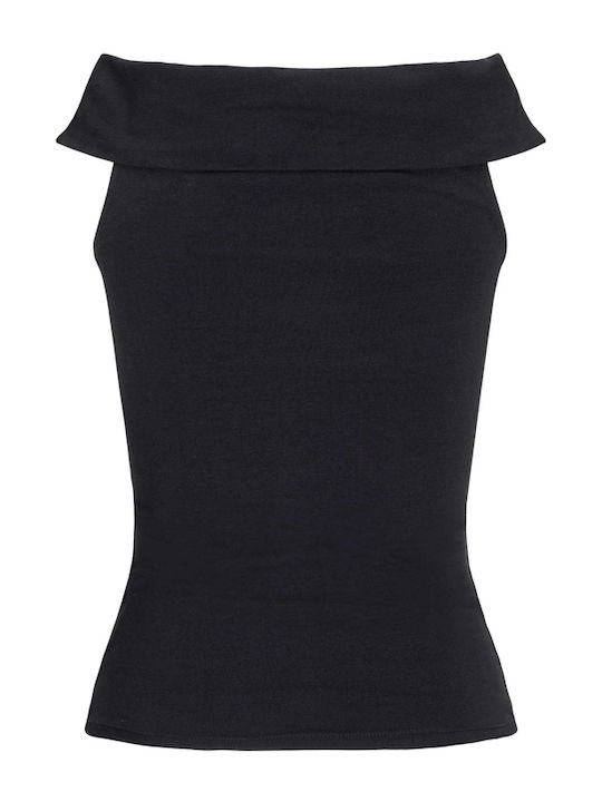 Γυναικεία Μπλούζα Βαμβακερή Off-Shoulder Μαύρο