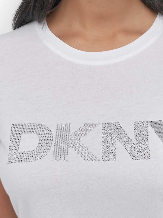 Logo Tricou Damă Alb/Argintiu