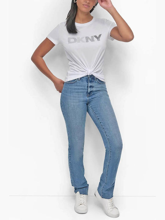 Logo Tricou Damă Alb/Argintiu