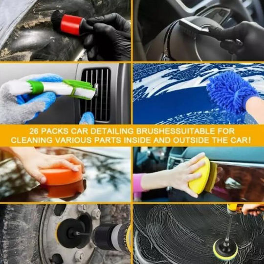 Car Cleaning Drill Brush Set 26pcs