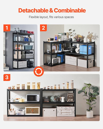 Ράφια Αποθήκευσης Vevor 18" D X 48" Π X 78" Υ 5 Επιπέδων Ράφια Αποθήκευσης Γκαράζ