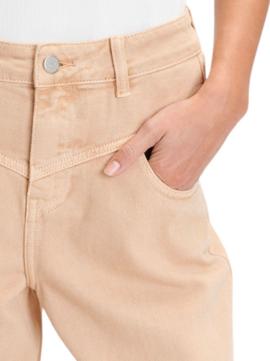 Women's Jean Trousers in Straight Line Beige