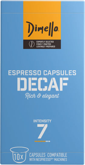 Dimello Κάψουλες Espresso Dimello Decaf Decaffeine Συμβατές με Μηχανή Nespresso 10caps