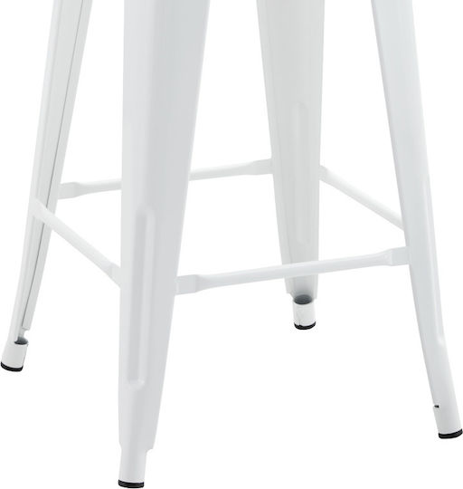 Hocker Bar mit Rückenlehne Metall Utopia White Shade 42x42x86cm