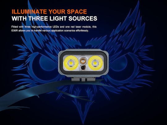 Fenix Rechargeable Keychain Flashlight LED UV IP66 with Maximum Brightness 700lm Gray E06R