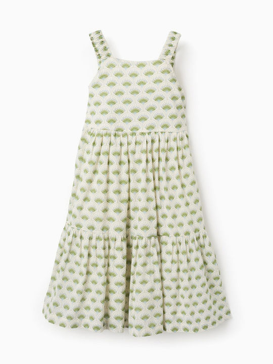 Детска Рокля Без ръкави Обикновени Lime Green
