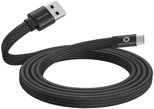 Mobile Origin Magnetic / Flat USB 2.0 Cable USB-C male - USB-A 27W Μαύρο 1m