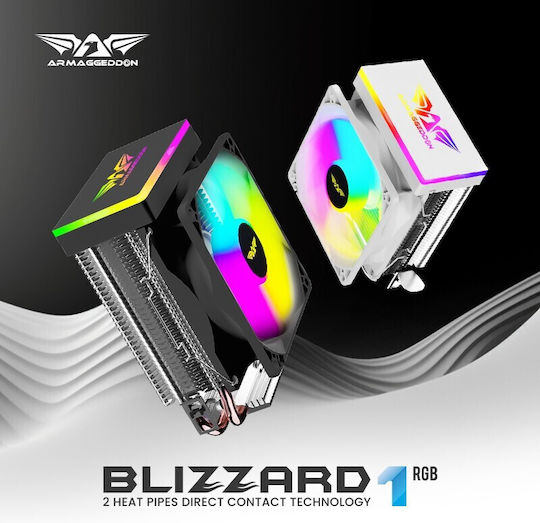 Armaggeddon Blizzard 1 Ψύκτρα Επεξεργαστή για Socket AM4/AM5/1200/115x/1700 με RGB Φωτισμό Λευκή