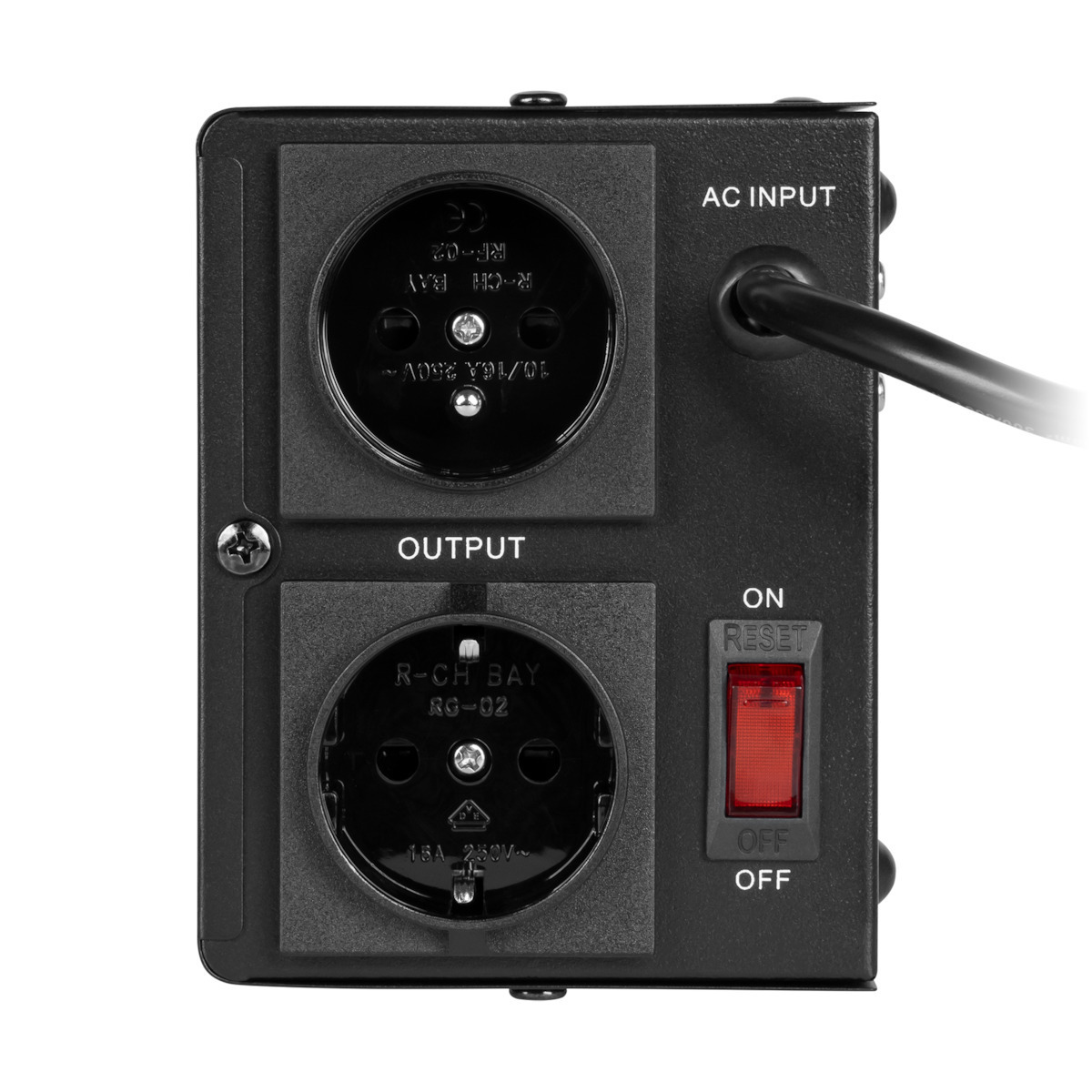 Produktbild von KEMOT MSER-1000 Spannungsregler – 1000 VA, Servomotor, LED, Für Computer & Bürogeräte