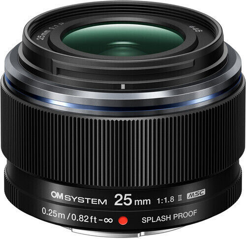 Olympus Crop Camera Lens M.zuiko Digital 25mm F/1.8 Fixed for Micro Four Thirds (MFT) Mount Black