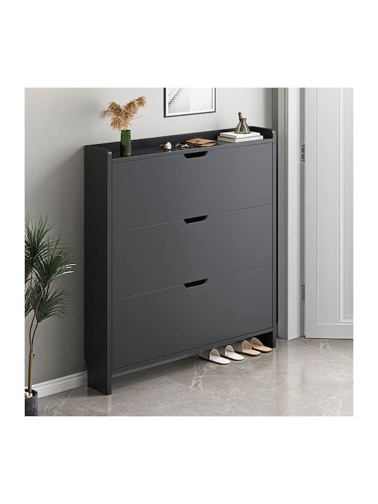 Wooden Shoe Organizer Gray 80x17x115cm