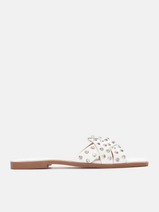 Women's Flat Sandals in White Color