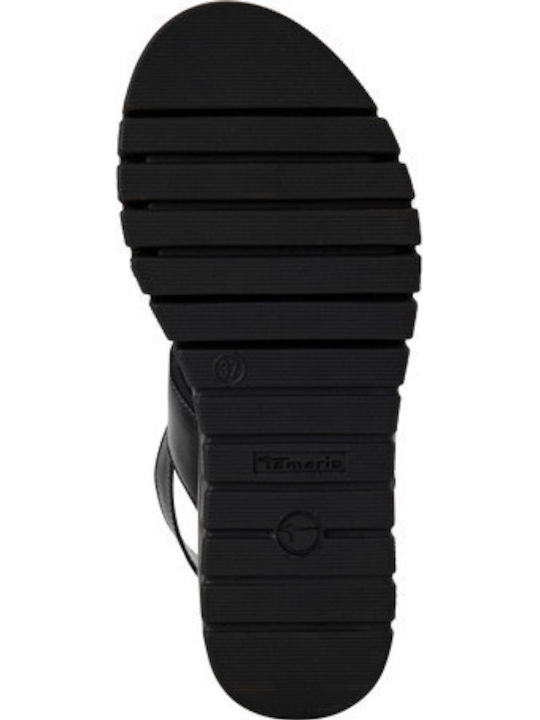 Women's Leather Platform Shoes Black