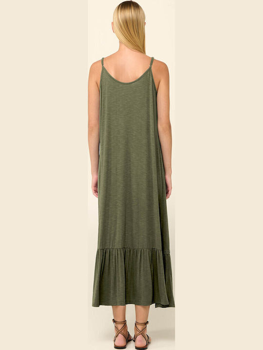 Vamp Women's Maxi Dress Beachwear Green Olive