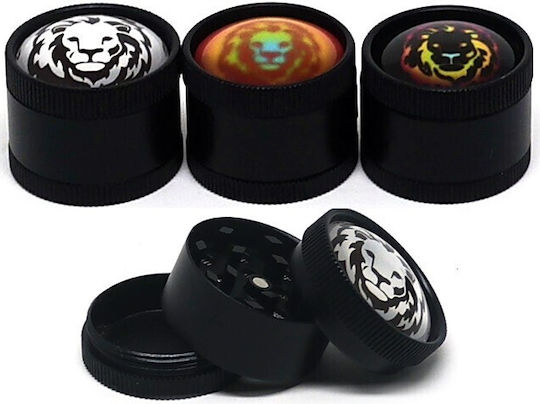 Râșniță de tutun din metal Champ Lion 30mm 3 părți 1 bucată negru